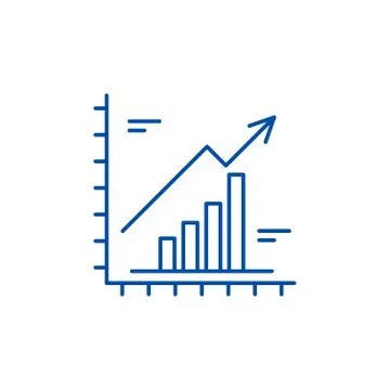Growth chart line icon concept. Growth chart flat vector symbol, sign, outline Stock Illustration
