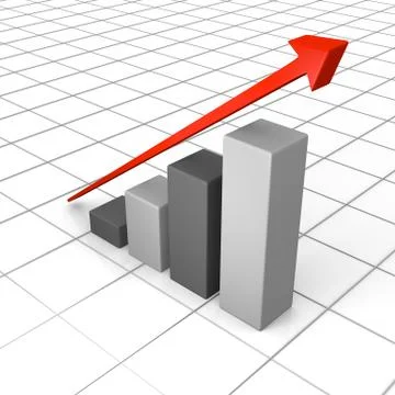 Growth chart with linear trend line Stock Illustration