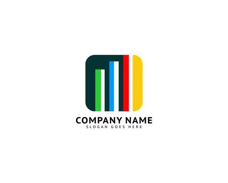 Growth Chart Logo Design Template Stock Illustration