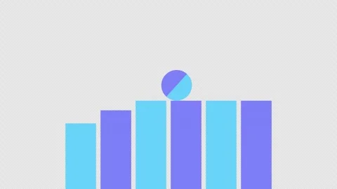 Growth chart with moving circle. Stock Footage 259302298
