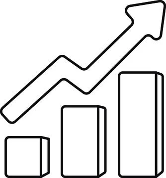 Growth chart outline Stock Illustration