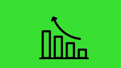 Growth Chart (Rising) on green screen 2D motion graphics animation (Chroma key) Stock-Footage 312945816