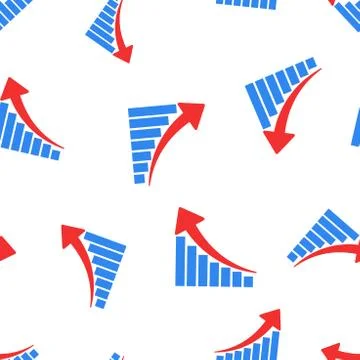 Growth chart seamless pattern background. Business concept vector illustratio Illustrazione stock