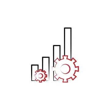 Growth chart settings 2 colored line icon. Simple colored element illustration Stock Illustration