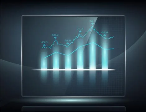 Growth chart on transparent screen Stock-Illustration