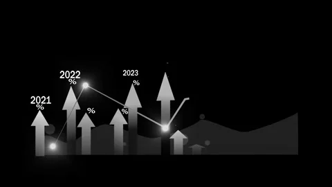 Growth chart with upward arrows and years 2021 to 2026 Stockbeeldmateriaal 336875165