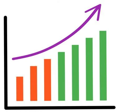 A growth chart with an upward trend Stock Illustration