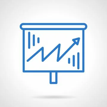 Growth chart vector icon blue simple line style Stock Illustration