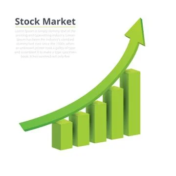 Growth Chart With white background Stock Illustration