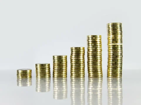 Growth of coins Stock Footage 77069674