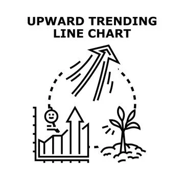 Growth concept combining progressing chart and rising arrow Stock Illustration