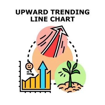 Growth concept combining progressing chart and rising arrow Stock Illustration