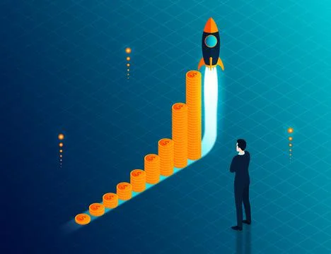 Growth Concept - Compound Interest - Compound Annual Growth Rate - CAGR Conce Stock Illustration