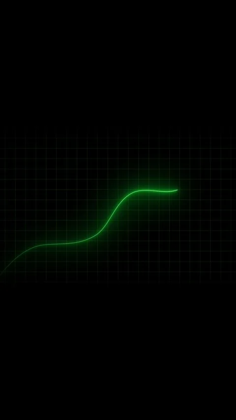 Growth curve data visualization abstract design vertical video. Neon green .. Stock Footage 341612170