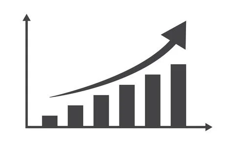 Growth data graph bar x and y axes icon Stock Illustration