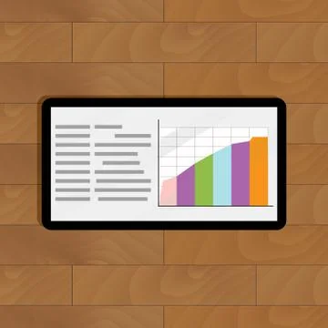 Growth data on screen tablet Stock Illustration