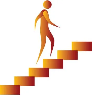 Growth, development, staircase Illustrazione stock