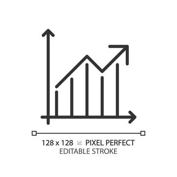 Growth diagram linear icon Stock Illustration
