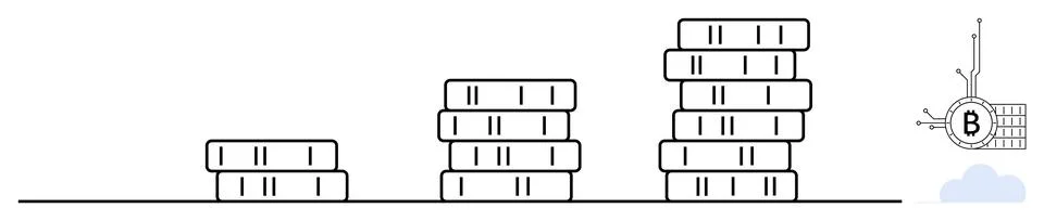 Growth of Digital Currency Stack with Bitcoin Network Integration 库存插图