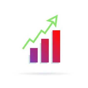Growth on a dioragram icon Stock Illustration