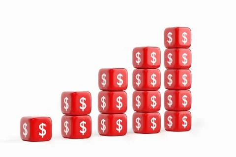Growth Dollar Graph Stock Illustration