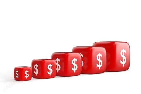 Growth Dollar Graph Stock Illustration