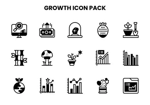 Growth DuoTone Scalable Icons Pack Illustrazione stock