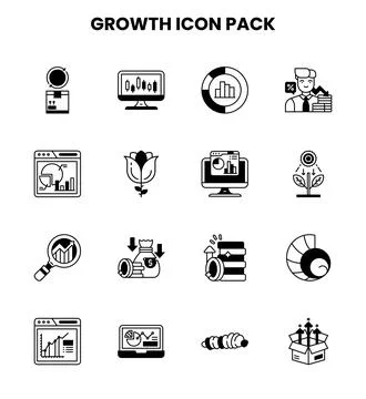 Growth DuoTone Vector Icons Pack Illustrazione stock