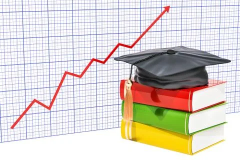 Growth of education concept. 3D rendering Stock Illustration
