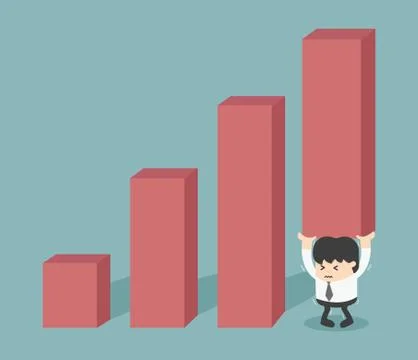 Growth of the financial burden Stock Illustration