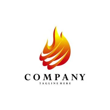 Growth fire logo design vector Stock Illustration