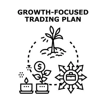 Growth focused trading plan concept displaying investment development Illustrazione stock