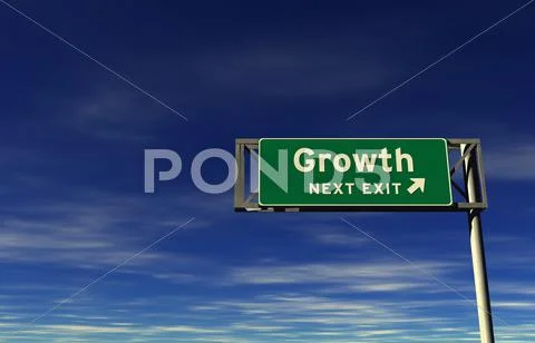 Growth - Freeway Exit Sign Stock Illustration