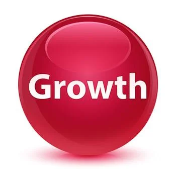 Growth glassy pink round button Stock Illustration