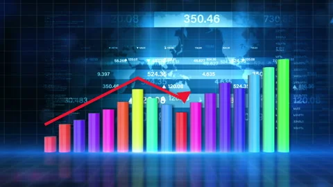 Growth graph and arrow, Abstract illustration business Stock Footage 246682101
