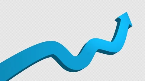 Growth graph, blue arrow moves upward. Stock Footage 164137430