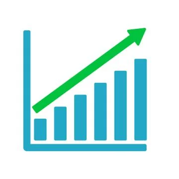 Growth graph business chart vector bar diagram Illustrazione stock