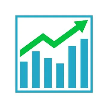 Growth graph business chart vector bar diagram Stock Illustration