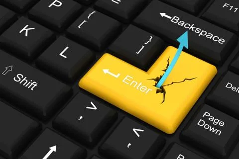 Growth graph up the enter key Stock Illustration