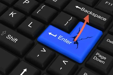 Growth graph up the enter key Stock Illustration