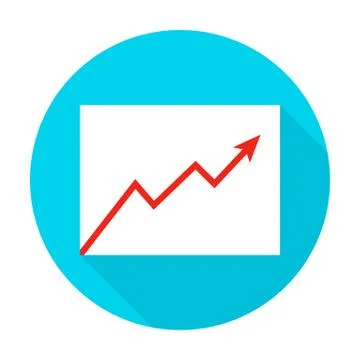 Growth Graph Flat Circle Icon Illustrazione stock