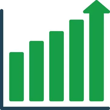 Growth graph icon set. Containing arrow up and down, growing business Ilustração Stock
