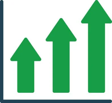 Growth graph icon set. Containing arrow up and down, growing business Stock Illustration