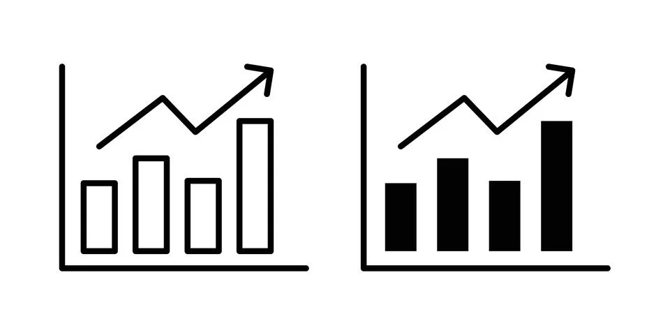 Growth graph icon vector, symbol, logo illustrations Stock Illustration