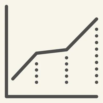 Growth graph line icon. Chart vector illustration isolated on white. Infographic Illustrazione stock