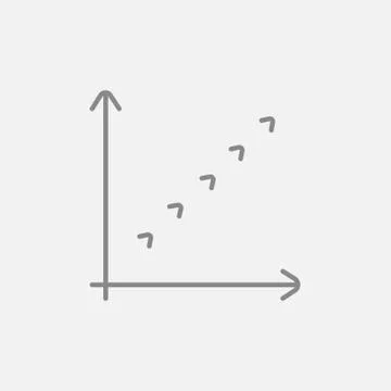 Growth graph line icon Stock Illustration