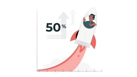 Growth graph rocket Stock Footage 267055924