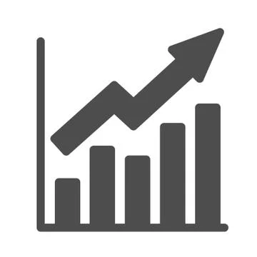 Growth graph solid icon, Business concept, Infographic sign on white background Stock Illustration