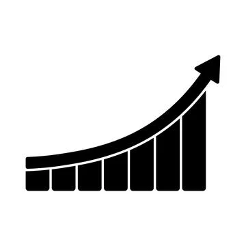 Growth graph vector icon on white background Stock Illustration