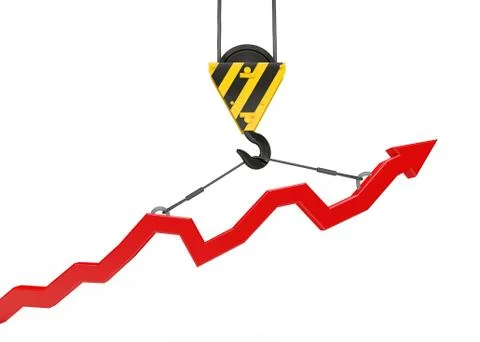 Growth graph on white Stock Illustration